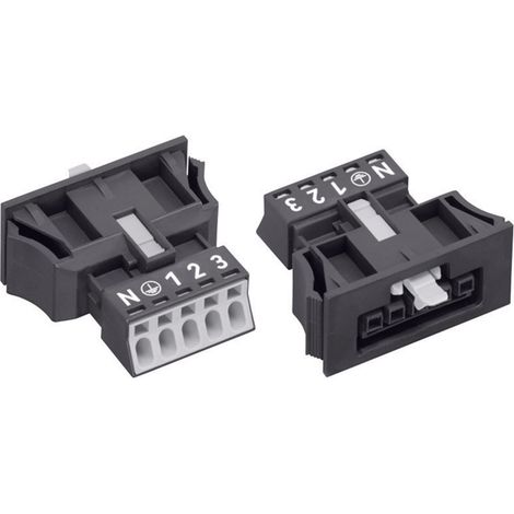 WAGO 890-705 Netz-Steckverbinder WINSTA MINI Buchse, gerade Gesamtpolzahl: 4 + PE 16 A Schwarz 1 St. (1/2)