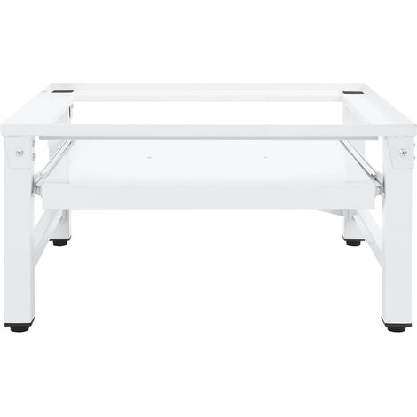 Socle pour machine à laver avec étagère coulissante Blanc (1/5)