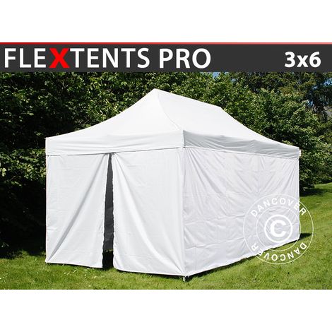 Pop up gazebo FleXtents® PRO, Medical & Emergency tent, 3x6 m, White, incl. 6 sidewalls