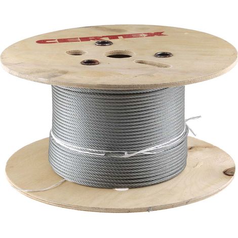 Câble métallique en Métal galvanisé, 4 mm x 75m, 208kg ( Prix pour Bobine de 75 Mètres ) (1/2)