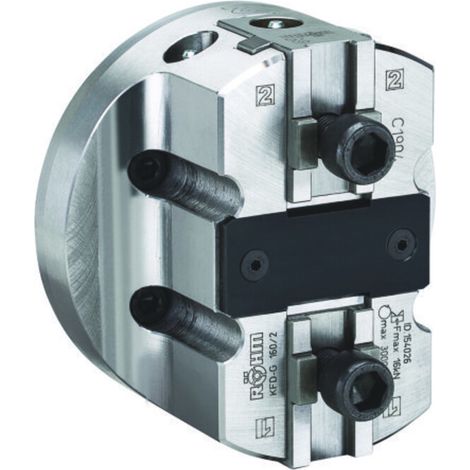 Röhm Kraftspannfutter KFD-G 125, 2-Backen, großer Backenhub, Zylindrische Zentrieraufnahme - 154025 (1/4)