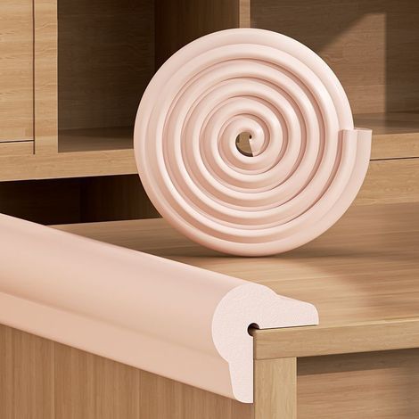 Bande de protection universelle auto-adhésive pour bords de table, bande de protection anti-collision, protection des bords de meubles, rose, 2m (1/5)