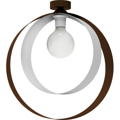 LUMICOM  NUCLEO Plafoniera, 1X E27, max 42W, metallo, corten/bianco, D.40cm (1/3)