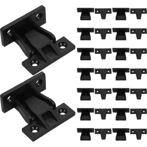 16 Jeux de Fixations pour Meubles - Fixations Invisibles à Verrouillage par encliquetage pour armoires - Supports de Connexion pour Panneaux en Plastique - Clips de à Pression pour placards (1/5)