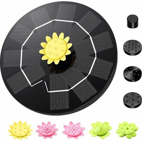 Solar pond pump for solar fountain with 9 effects. Solar fountain for garden floating solar fountain pump (1/4)