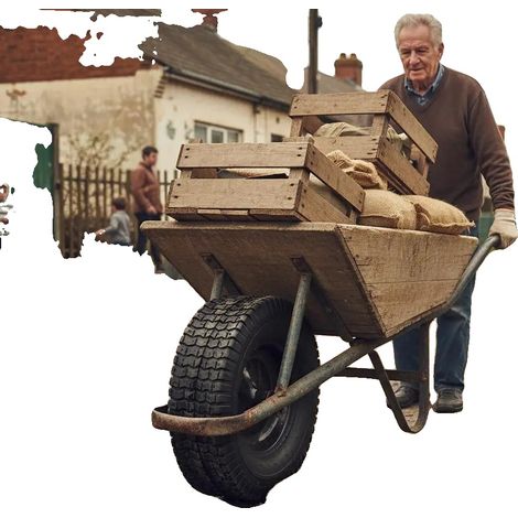 Pneus de brouette, construction en caoutchouc, compatibilité universelle, vert armée (1/2)