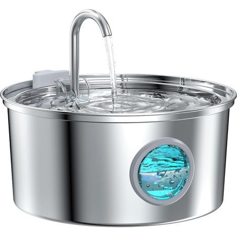 Katzenbrunnen – 3,2 l – Edelstahl 304 – Leise (30 dB) – Mit eingebautem Filter – Für Katzen (1/5)