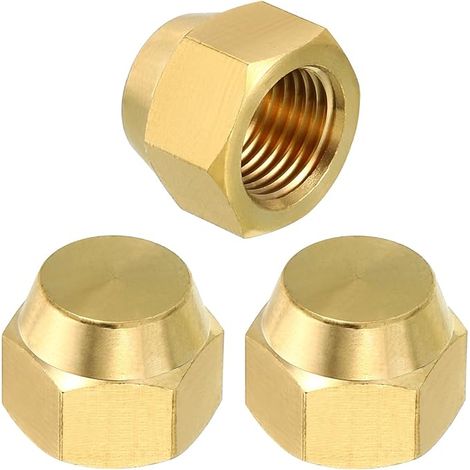 Female 5/16" Brass Seal Plug SAE Flare 45° Hex 3 Pack (1/5)