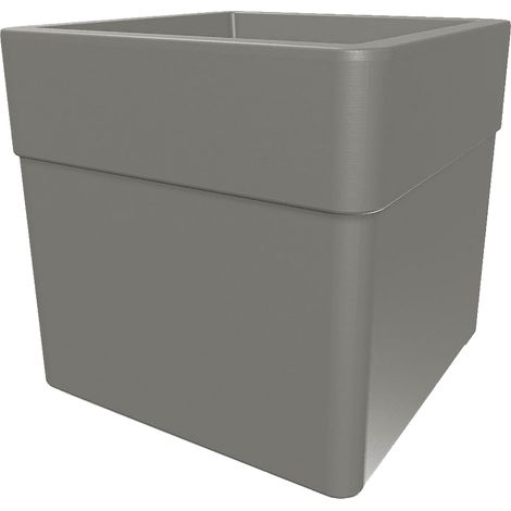 Bac a fleurs Carré 40 cm - EDA - CAREL - 26 L - Avec roulettes - Extérieur ou intérieur - 39 x 39 x H.39 cm - Taupe (1/3)