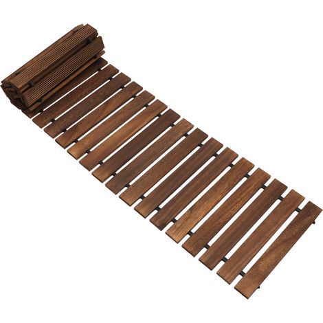 Chemin de jardin en bois ,Tapis de sol extérieur en bois- 244×43 cm, antidérapant, pose sans outils – Pour terrasse, balcon, pelouse, sable (1/5)