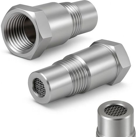 Prolongateur de capteur O2 en acier inoxydable M18x1.5 2PCS avec CEL fixe - Adaptateur capteur d’oxygène pour le retrait des lumières du moteur de vérification, adaptation universelle pour les applica