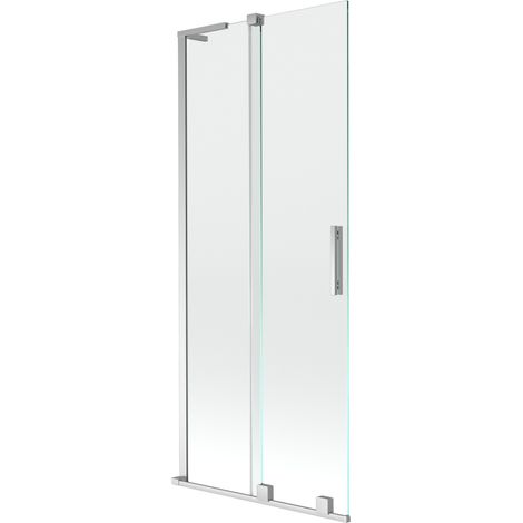 Paroi de baignoire 2 volets coulissante Mexen Velar L 80 x 150 cm, transparent, chromé - 896-080-003-01-01 (1/2)