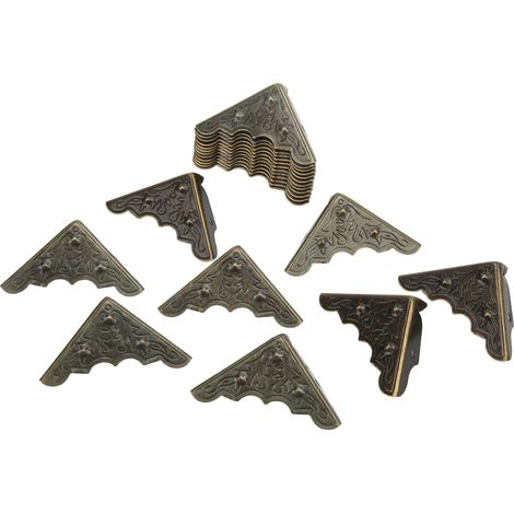 50 Stück Eckenschützer aus Metall im Retro-Stil, hohe Festigkeit für Holzkisten und Koffer, langlebiger Eckenschutz