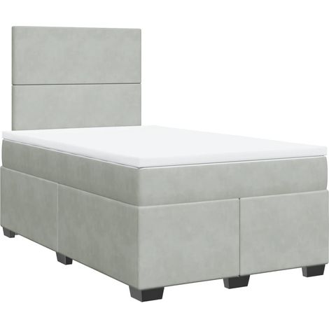 Maison Exclusive - Cama box spring con colchón terciopelo gris cl (1/5)