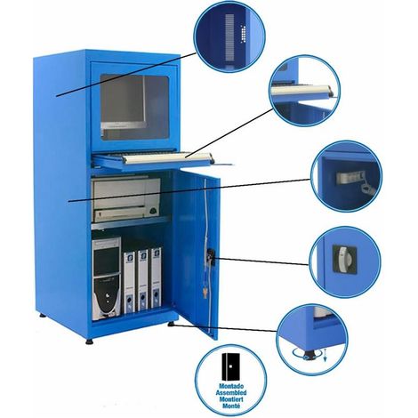 Armario Taquilla SIMON LOCKER Monobloque COMPUTER(A) 1400x560x600 mm AZUL (1/3)
