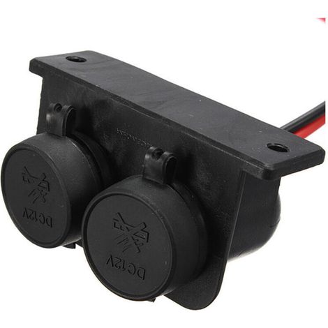 Cigarette Lighter Socket, Double Hole Waterproof Marine Grade 12V/24V DC Cigarette Lighter Plug, Outlet for Cars and Boats (1/4)