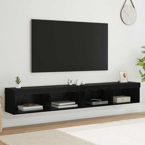 TV-Schrankset 2 pcs Schwarz Eichen-Optik 100 x 30 x 30 cm