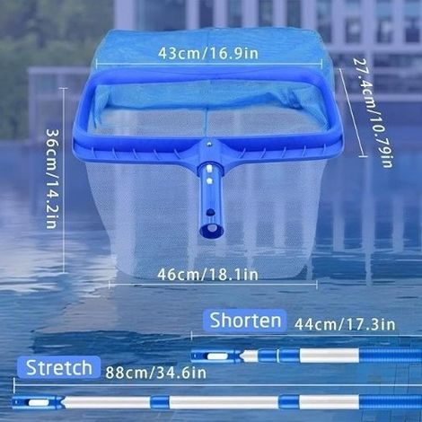 Filet de Skimmer Épais pour Piscine Profonde, Cadre Renforcé, Nettoyage Efficace des Débris et Feuilles-Alovez-WCY