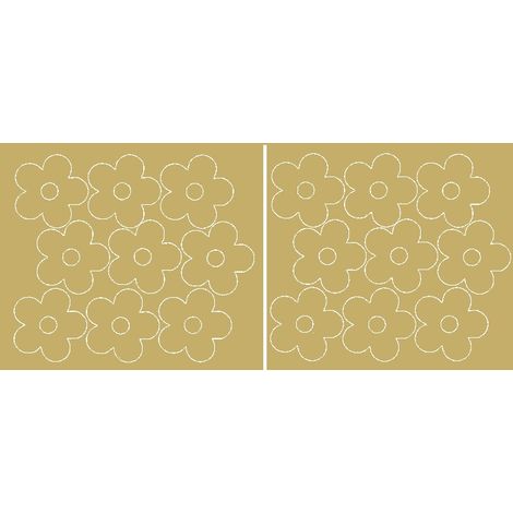 Adesivi murali per finestre con fiori, 18 pezzi, oro lucido