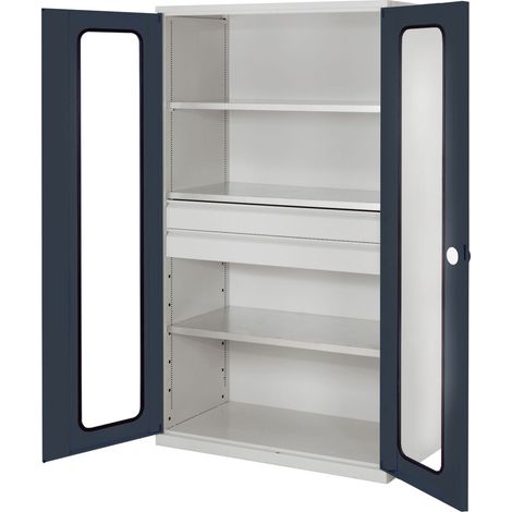 Kappes ®RasterPlan Großvolumenschränke 1950x1130x590mm Sichtfenstertüren Modell 3 anthrazitgrau