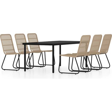 Maison Exclusive - Set da Pranzo per Giardino 7 pz con Cuscini Rovere (1/5)