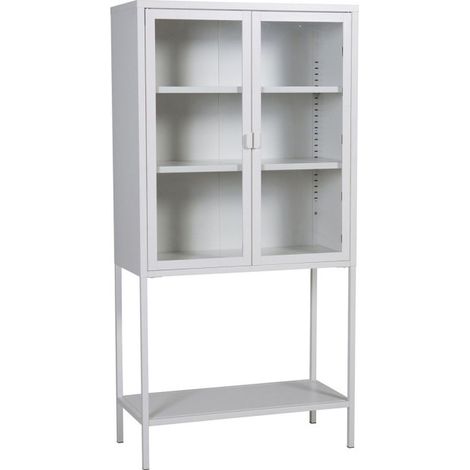 Vitrine 2 Portes en Verre "Misha" 150cm Blanc (1/5)