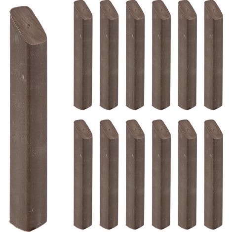 12 piquets marron - longueur 25cm - Pour bordurette de jardin Semi rigide marron OXEO (1/2)