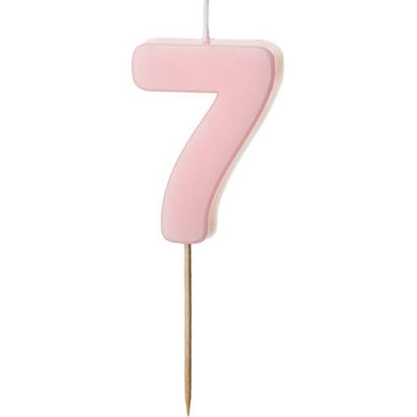 Geburtstagskerze Zahl 7, rosa, 5,5 cm (1/3)
