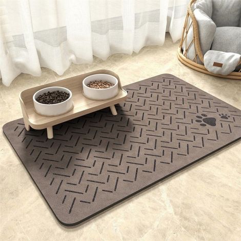 Tapis d'alimentation - Taille M - 30 x 50 cm - Tapis d'alimentation pour chiens et chats - Tapis en terre de diatomées - Séchage rapide - Tapis pour gamelles - Anti-éclaboussures - Tapis de table - Ta (1/5)