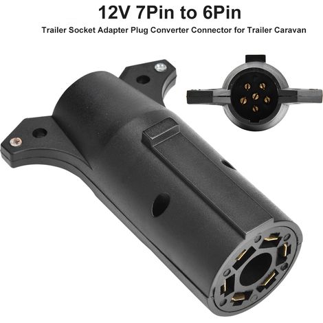 Adaptateur de Prise Remorque 12V 7 Broches vers 6 Broches N&S - Connecteur pour Caravane et Voiture (1/5)
