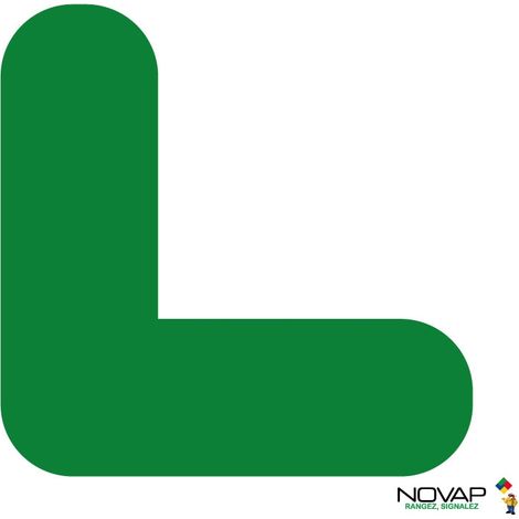 Lot de 10 adhésifs marquage au sol - angle vert 150 x 150mm - 4003481 (1/2)