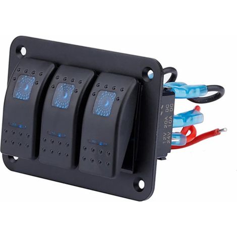 Панел за вграждане с 3 бутона ON-OFF универсални 12-24V за LED светлини бар фарове лебедки лампи за кола камион каравана
