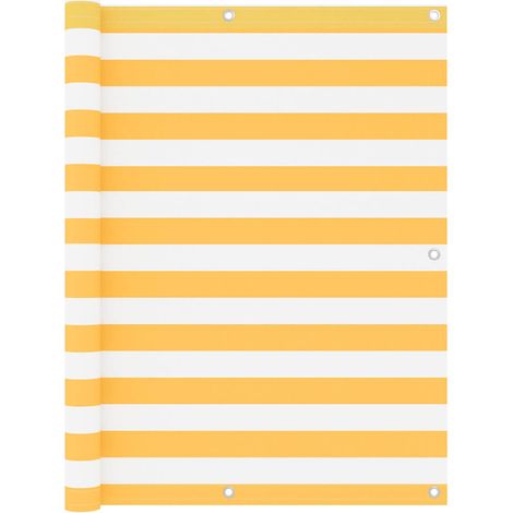 Brise vue pour balcon - Brise vent Écran de jardin Blanc et jaune 120x500 cm Tissu Oxford BV457529 - BonneVie (1/5)