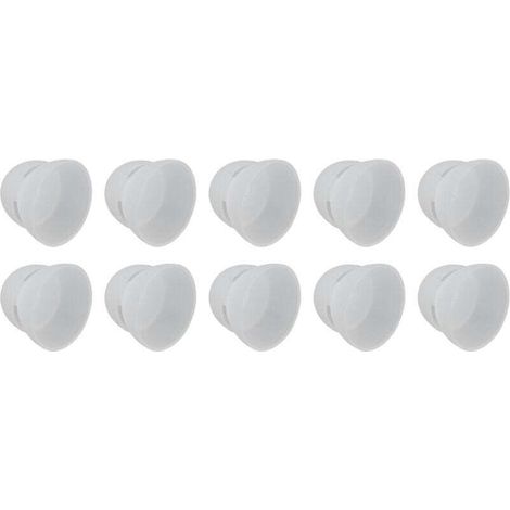 12MM grand double couche tête de tympan fermée accessoires pour aides auditives bouchons d'oreille souples double couche à tympan fermé (paquet de dix dans un sac) blanc (1/4)