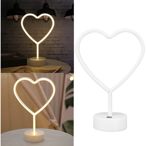 Lampe néon LED avec socle, enseigne lumineuse de bureau, veilleuse, décoration pour la maison, les fêtes et les festivals, lumière verte (1/5)