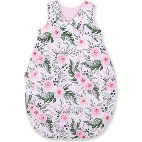 Sacco a pelo in cotone per bambini, taglia M 3-12 mesi, TOG 2.5, isolante per tutte le stagioni - peonie rosa (1/3)