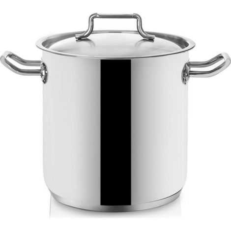 COPERCHIO PER PENTOLA IN ACCIAIO INOX AD INDUZIONE E GAS PER COTTURA, GRANDE 11 L (1/2)