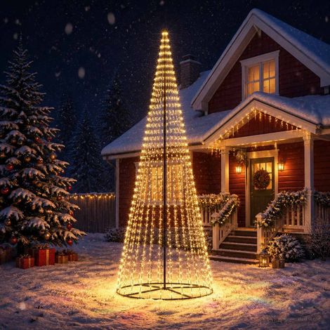 Arbre de Noël LED EKENAS 385 cm 1148 LED Blanc chaud Fer Noir (1/5)