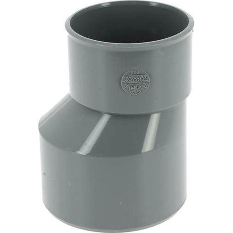 Nicoll – Réduction extérieure excentrée mâle-femelle Ø100/75 – Raccord évacuation PVC – Forme excentrée pour conservation du fil d'eau