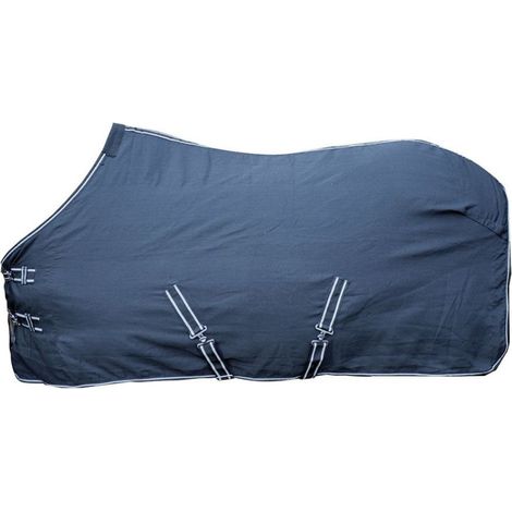Coperta estiva da box in tessuto liscio con sottocoda modello Florida: 125 cm, blu scuro 6900
