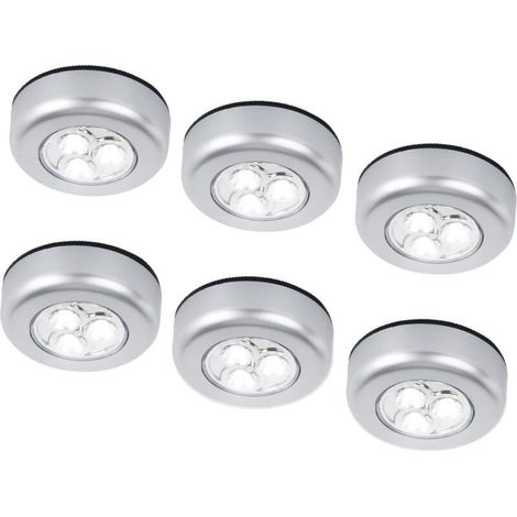 Set mit 6 batteriebetriebenen, kabellosen LED-Nachtlichtern zum Anbringen an Schränken, Regalen, Arbeitsplatten oder in Waschküchen – Kabellose Touch-Steuerung