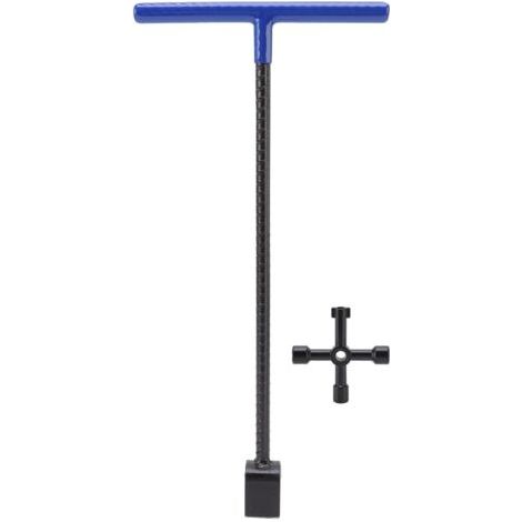 Clé de compteur d'eau 16 pouces – Acier antirouille – Poignée en T ergonomique – Outil multifonctionnel 4 voies pour vannes d'arrêt (1/5)