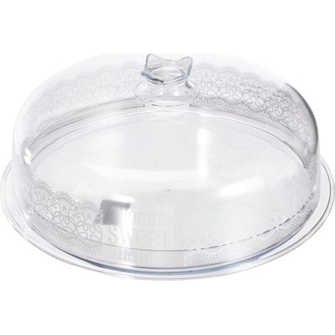 Cosmoplast Piatto Torta Cm.26 Home Sweet Home, Trasparente (1/2)