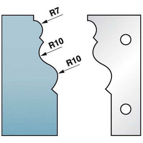 Diamwood Jeu de 2 fers profilés Ht. 90 x 5,5 mm corniche N°2 M590.302 pour porte-outils de toupie - Acier SP - Épaisseur 5,5 mm - Compatible CMT, HOLZMANN, KITY et autres (1/2)