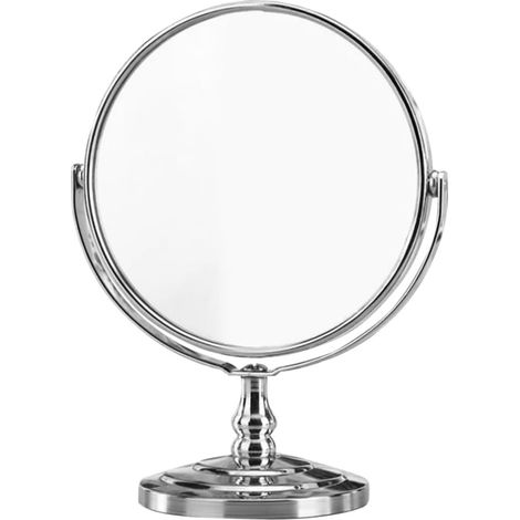 Miroir De Maquillage à Double Face Rotatif Miroir De Vanité De Table pour Salle De Bain Et Bureau Design Élégant (1/5)