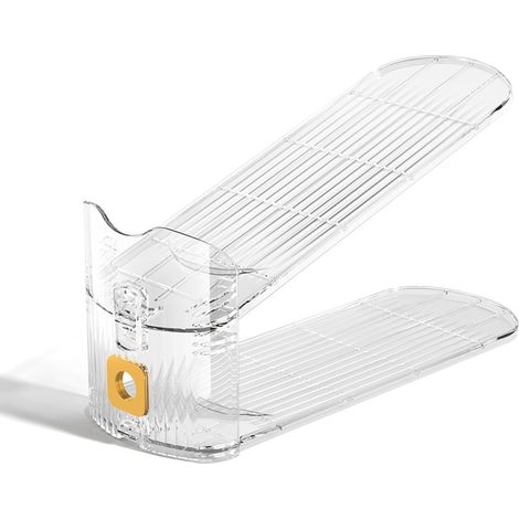 Sollbry Lot de 4 Organisateur de Fentes pour Chaussures Support de Chaussures Ajustable Support de Chaussures Rangement pour Armoire(Transparent4) (1/5)