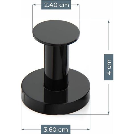 Kleiderhaken – mit Metallmagnet – Extra starker schwarzer Wandhaken – 4 Stück (1/5)