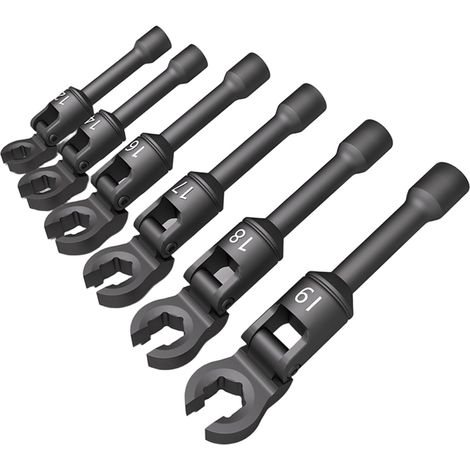 Lot de 6 clés à molette réglables de 12 à 19 mm pour la maison, la plomberie, l'écrou (1/5)