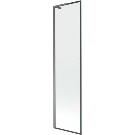 Mexen Next L paratia da vasca da bagno a 1 anta 50 x 150 cm, cornice nera, gun metal - 895-050-000-03-70-95 (1/5)