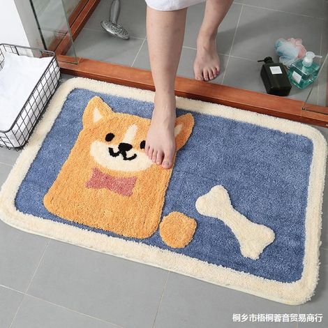 Tapis De Porte Absorbant l'eau Tapis De Bain Bleu Décor À La Maison Garçons Tapis Adorable Tapis De Sol De Salle De Bain Tapis De Sol Absorbant Tapis De Couloir De Salle De Bain (1/5)